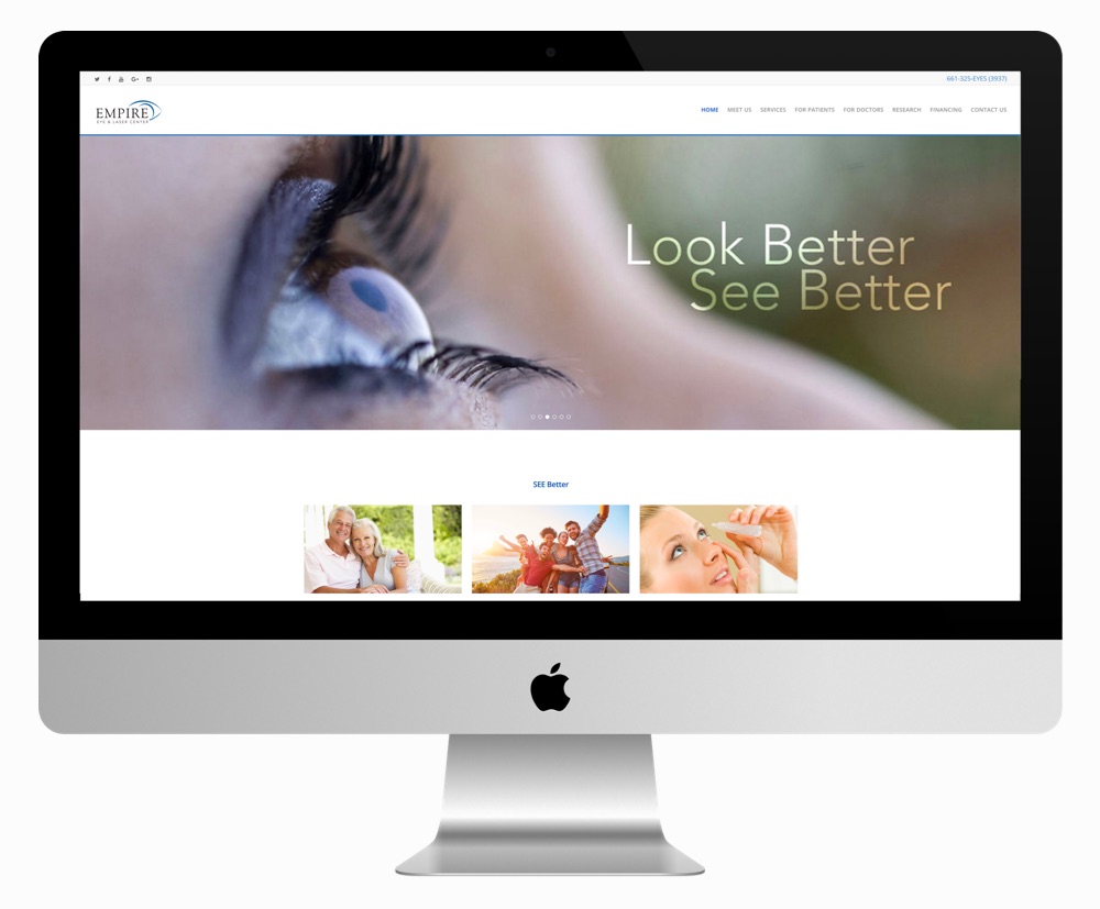 New website for Empire Eye and Laser Center, a Messenger client